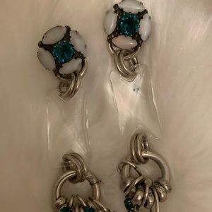 DANNIJO Silver and Teal Earrings